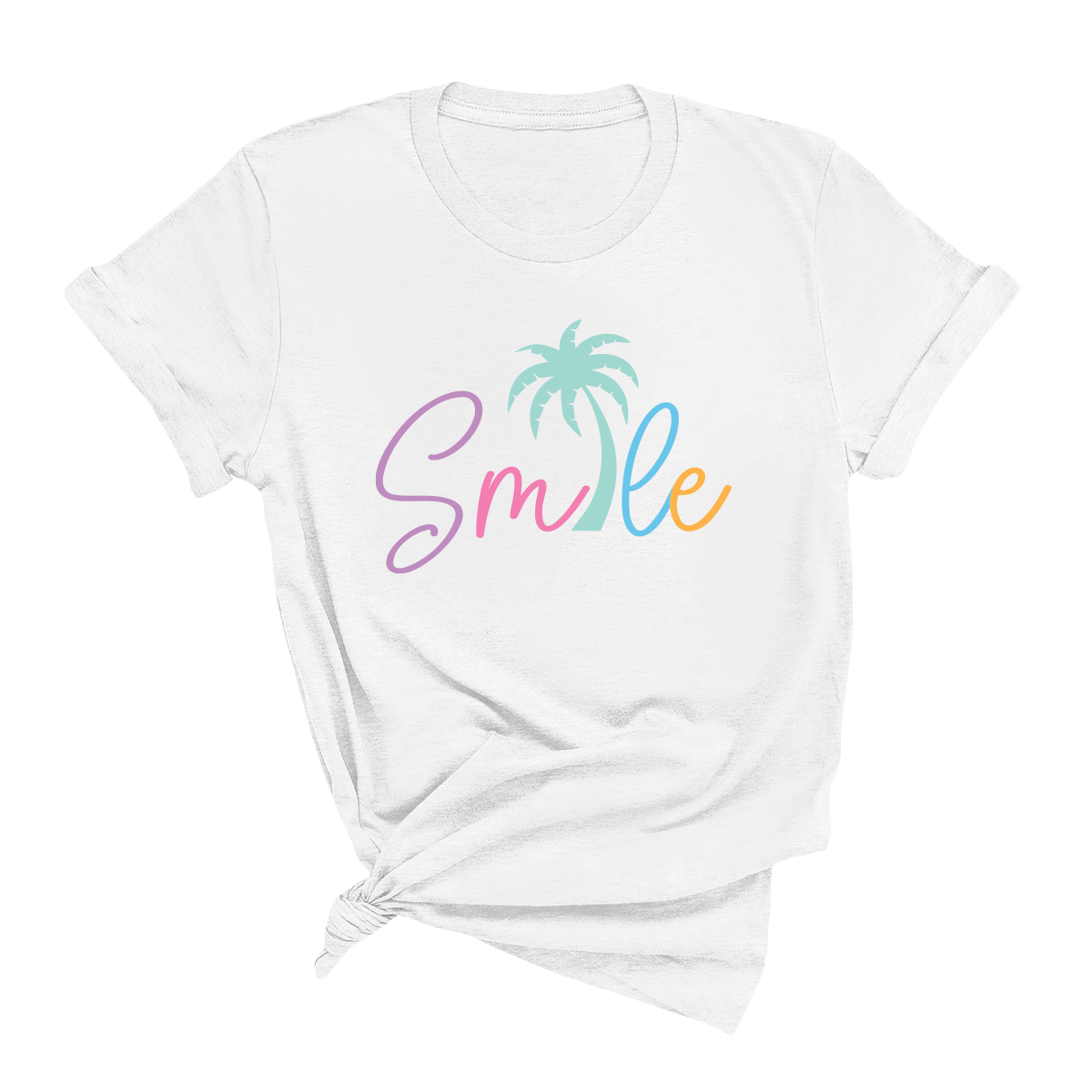 White Palm Tree Smile Tee