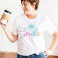 White Palm Tree Smile Tee