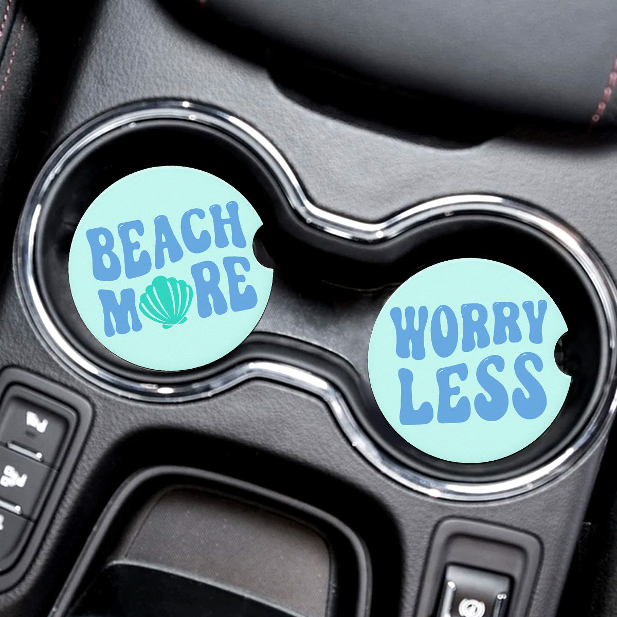 Beach More Car Coaster 2pc Set
