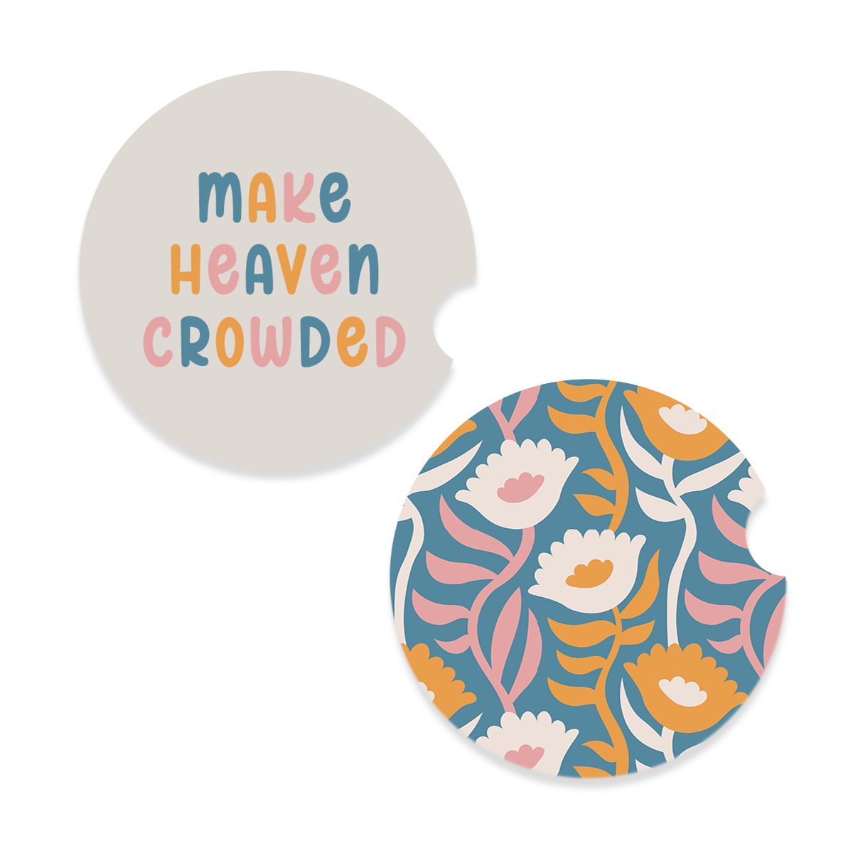 Make Heaven Crowded Car Coaster 2pc Set