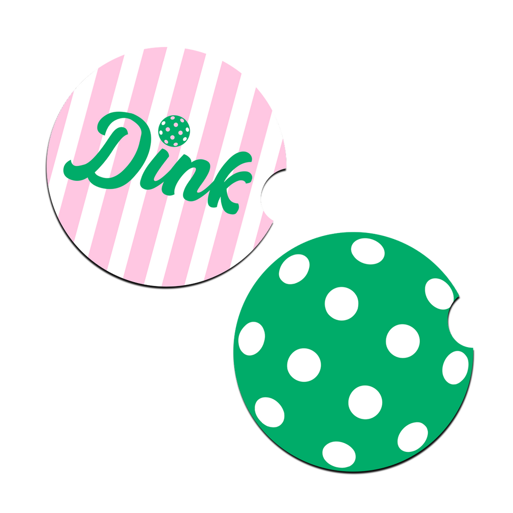 Dink Pickleball Car Coaster 2pc Set