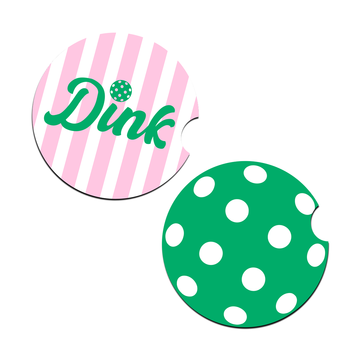 Dink Pickleball Car Coaster 2pc Set