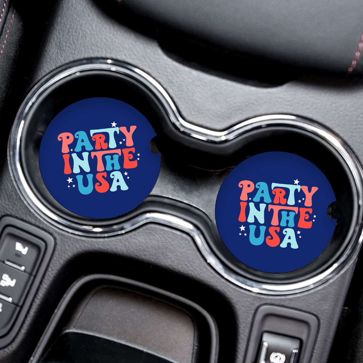 Party in the USA Car Coaster 2pc Set