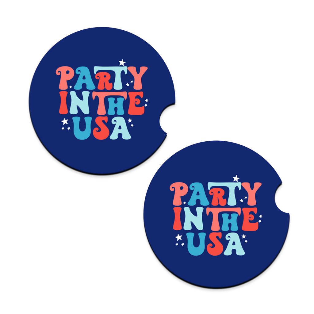 Party in the USA Car Coaster 2pc Set