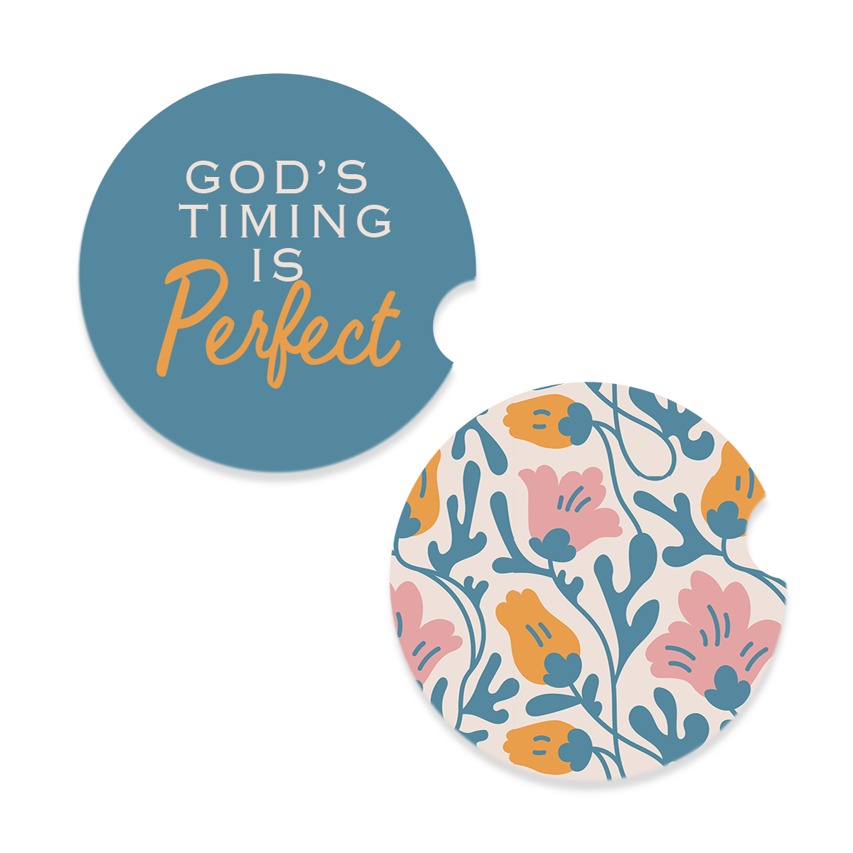 God's Timing Car Coaster 2pc Set
