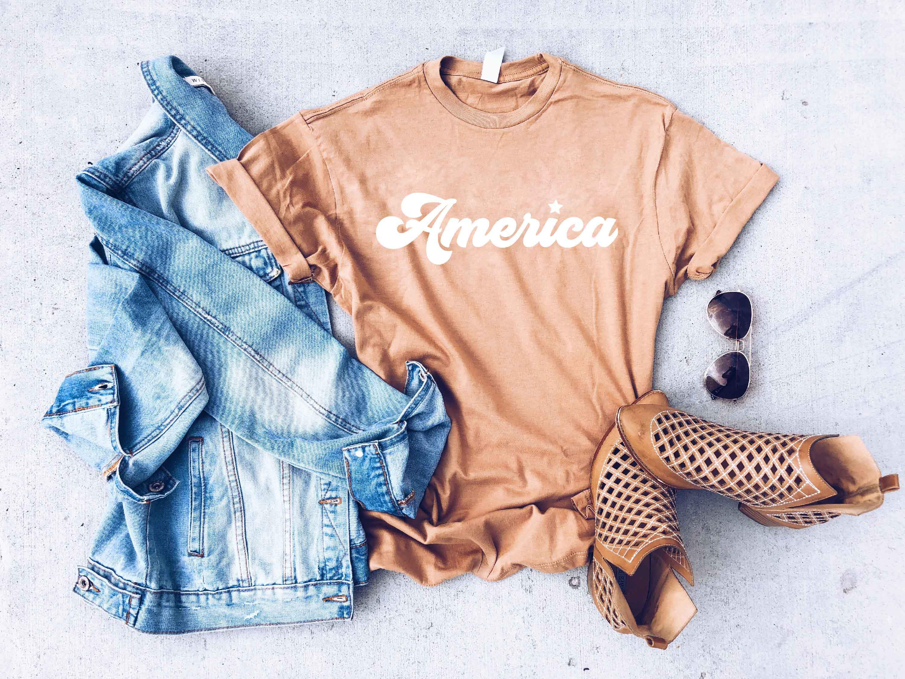 America Script Vintage Wash Tee