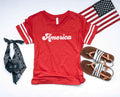 America Women's Varsity Tee