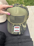 Camo American Flag Foam Trucker Hat