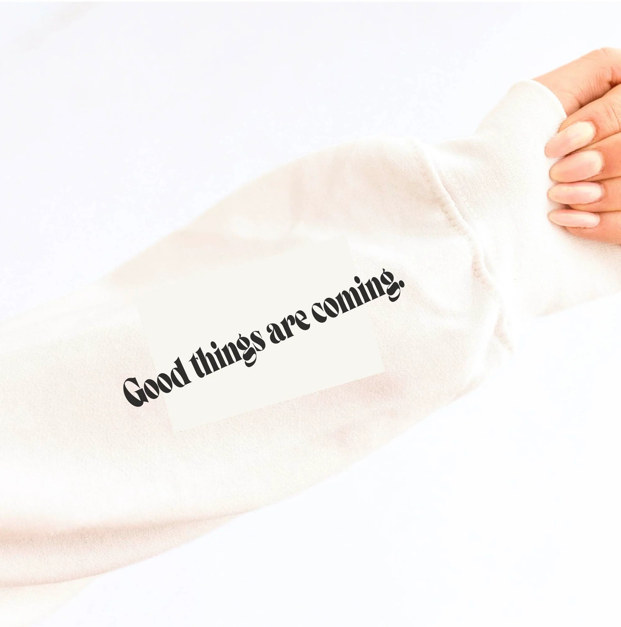 Good Things are Coming Sleeve Print Sweatshirt