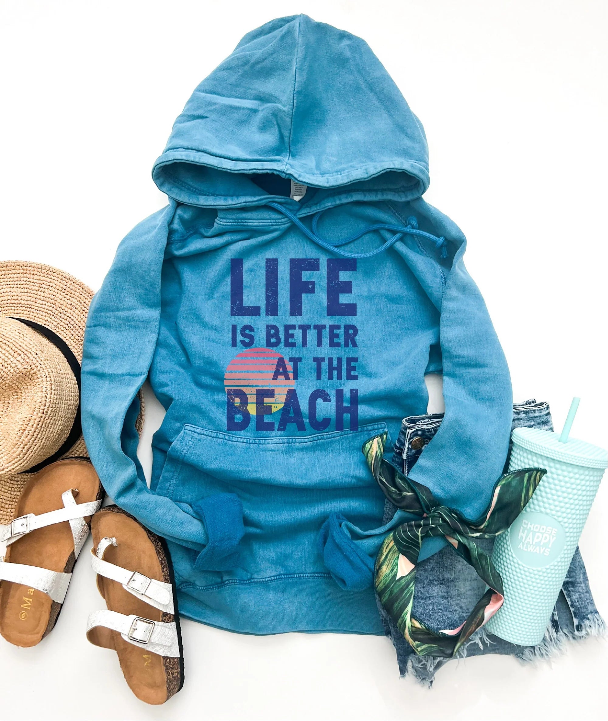 Life is Better at the Beach Vintage Wash Hoodie